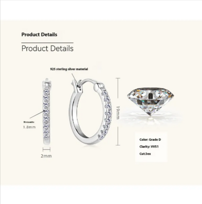 S925 Moissanite Stud Earrings