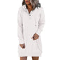 Solid Hooded Drawstring Sweater for Women