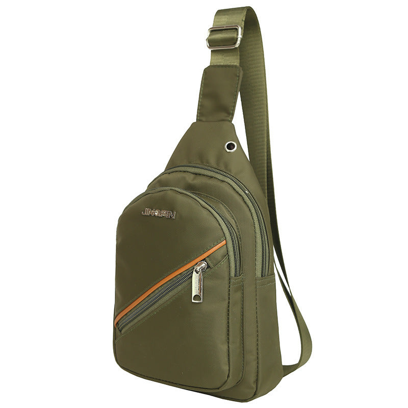 Waterproof Nylon Chest Bag for Men, Shoulder Crossbody