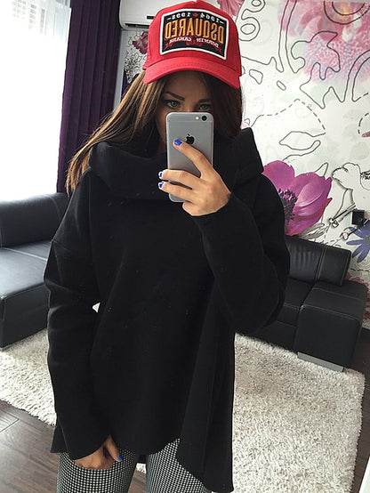 Irregular High Collar Sweater for Women