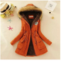Thick Cotton Coat with Hood and Lamb Fleece Lining