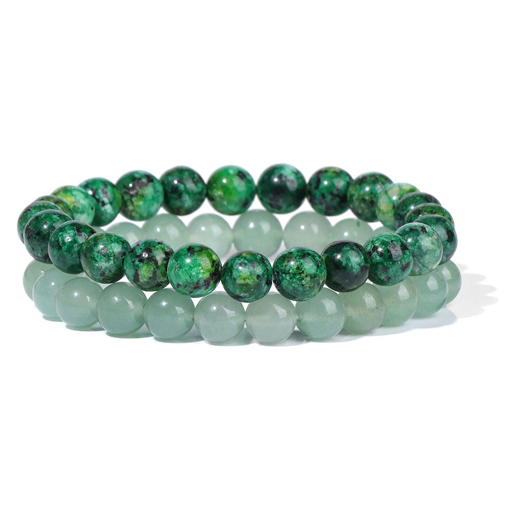 Men's Retro 8mm Natural Stone Bead Bracelet
