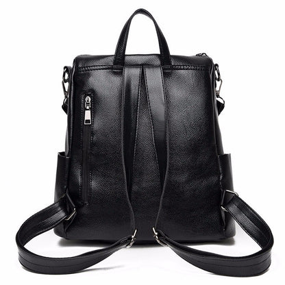 Soft Leather Versatile Backpack for Moms