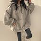 Fleece-lined Hooded Pullover Sweater for Women