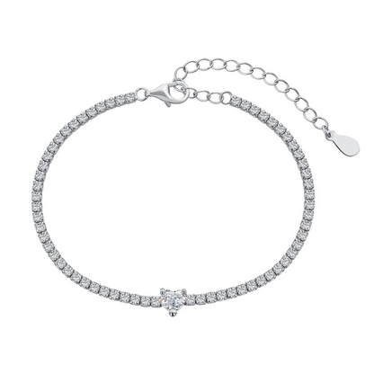 S925 Sterling Silver Diamond Love Bracelet Female