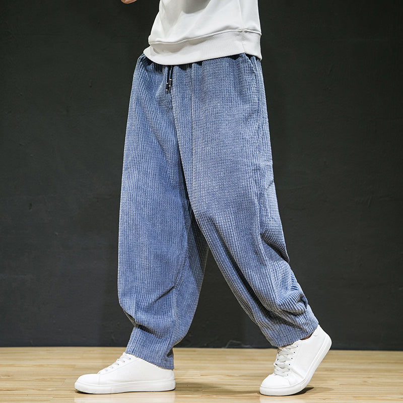 Retro Loose Fit Stretchy Men's Casual Pants