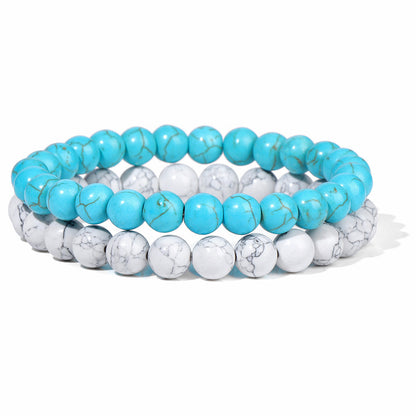 Men's Retro 8mm Natural Stone Bead Bracelet