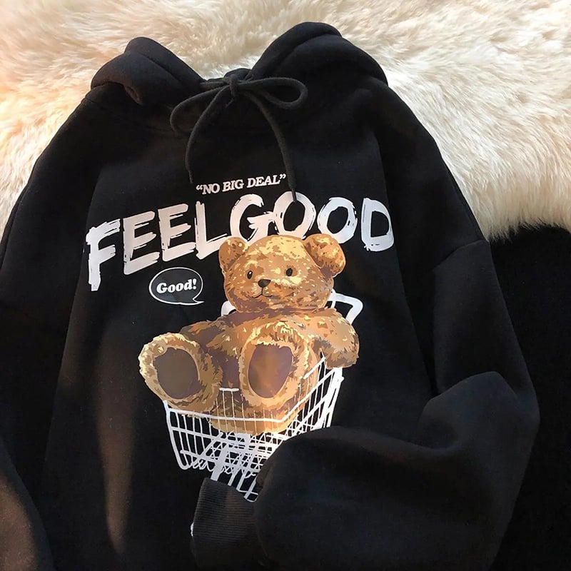 Thickened Fleece Bear Hooded Sweater for Women