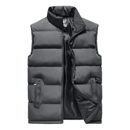 Men's Thick Warm Vest with Stand Collar for Fall/Winter