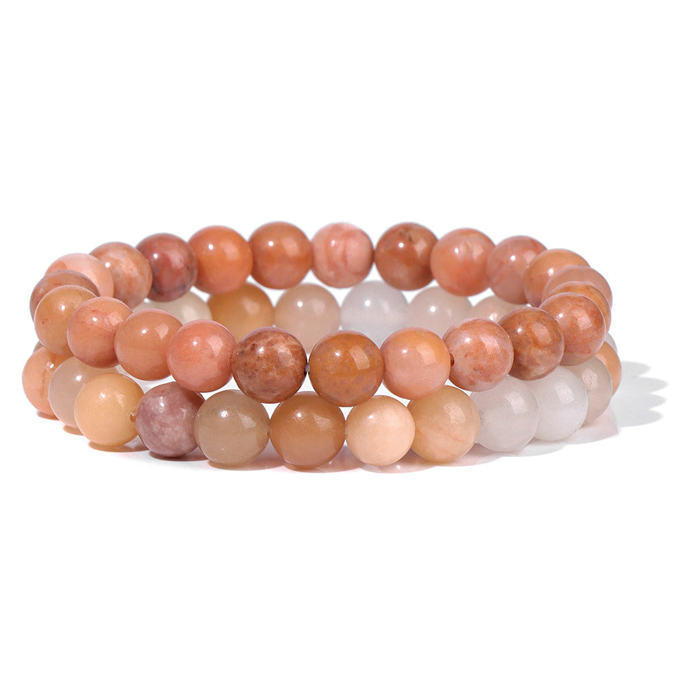 Men's Retro 8mm Natural Stone Bead Bracelet