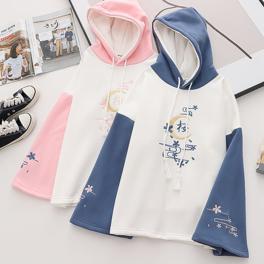 Alphabet Color Matching Hooded Sweater for Women