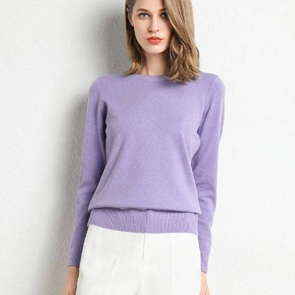 Women's Knitted Round Neck Sweater Top