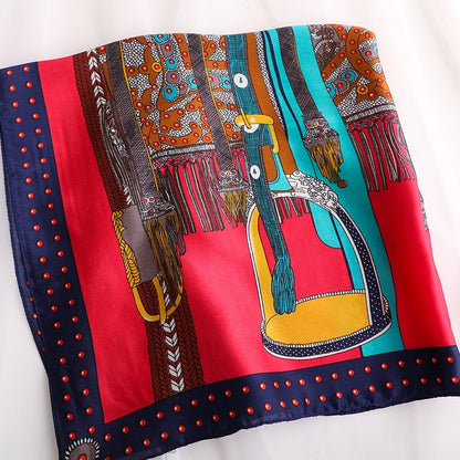 Summer Women’s Silk Scarf - Retro Style Lightweight Scarf
