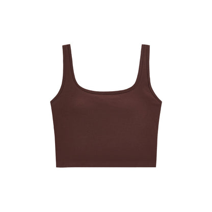 Cropped Sleeveless Top with Built-in Bra for Women