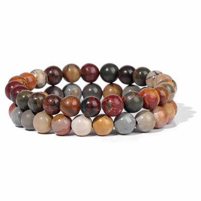 Men's Retro 8mm Natural Stone Bead Bracelet