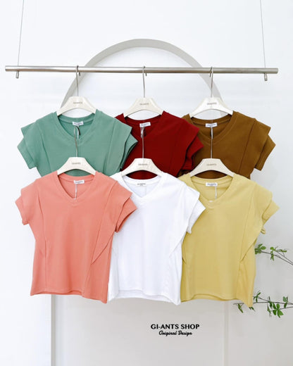 Gi-ants Vneck ruffled sleeves