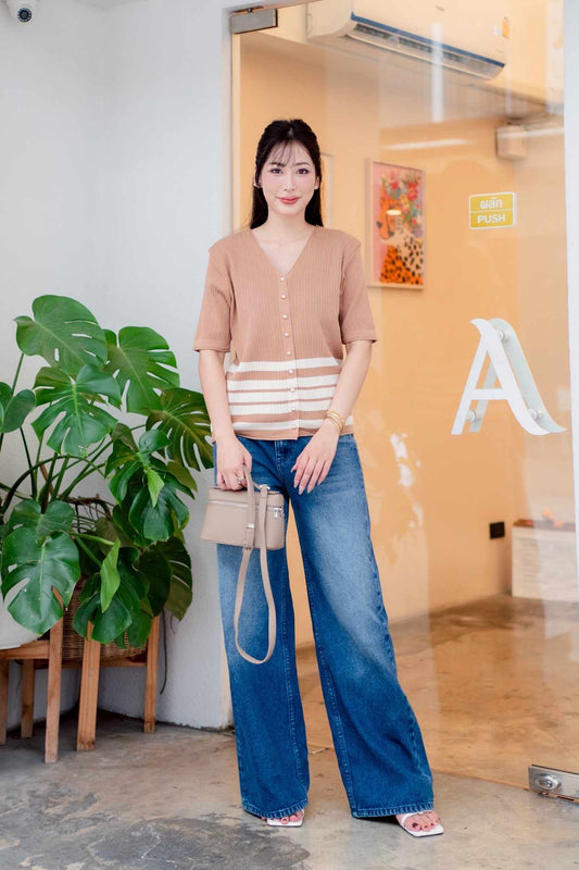 TOPPING Stripe Knitted Top