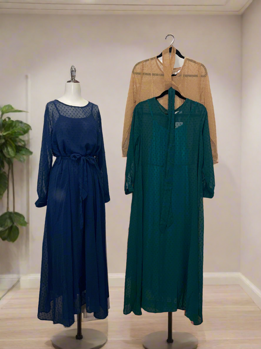 LITAR FASHION Long Dress with Belt