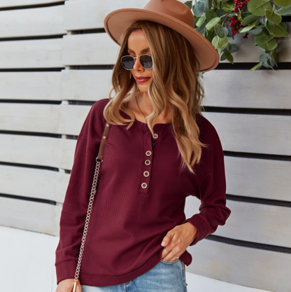 Solid Color Blouse and Sweater for Women
