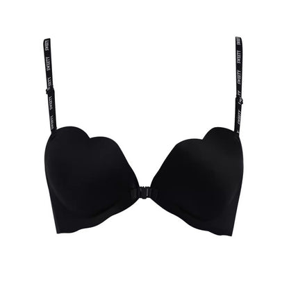 Seamless Push-Up Bra with Back Support and Color Block