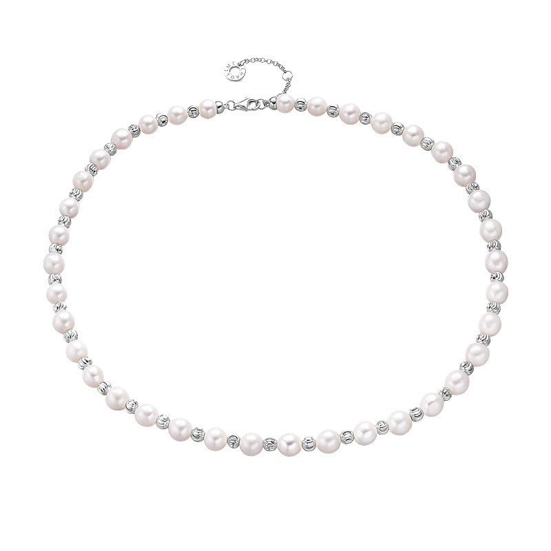 S925 Sterling Silver Baroque Pearl Necklace for Women