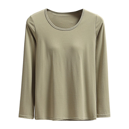 Autumn Long Sleeve Top with Built-in Bra for Women