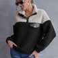 Color-Blocking Casual Plush Sweater for Women