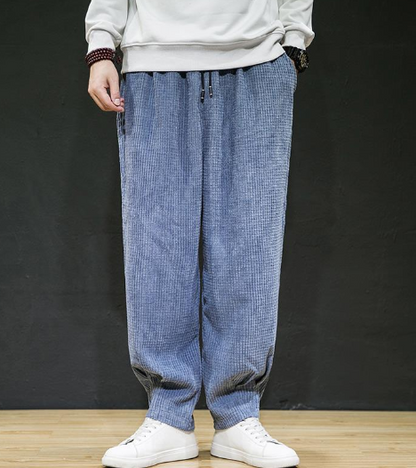 Retro Loose Fit Stretchy Men's Casual Pants