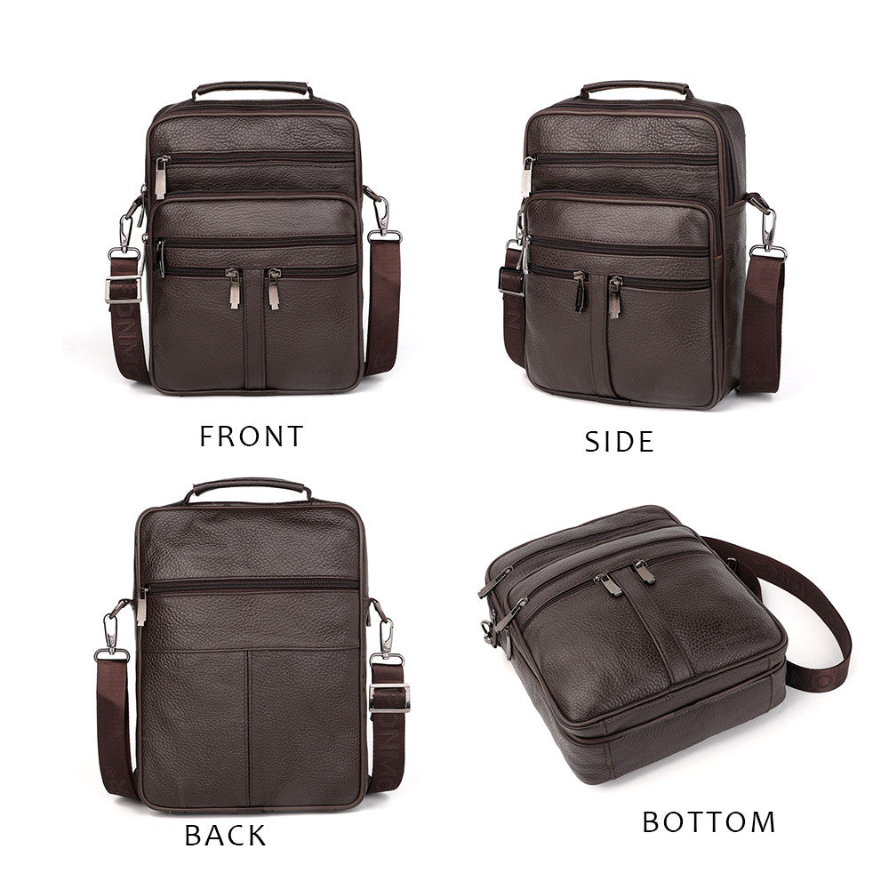 Genuine Leather Multifunctional Crossbody Bag for Men