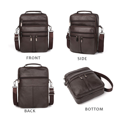 Genuine Leather Multifunctional Crossbody Bag for Men