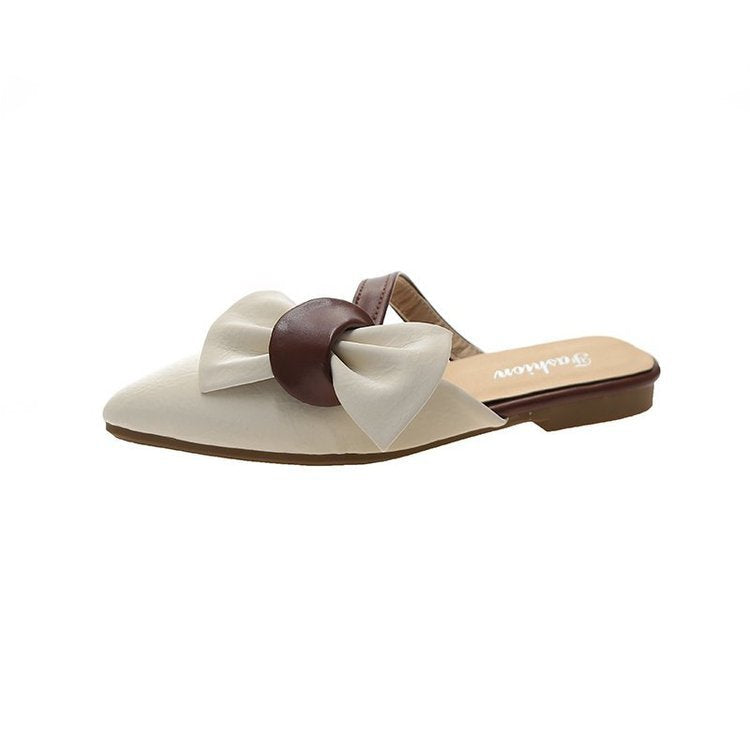 Spring Women's Korean Style Pointed Flat Half Slippers