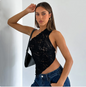 Lace-Back Asymmetrical Tank Top