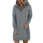 Solid Hooded Drawstring Sweater for Women