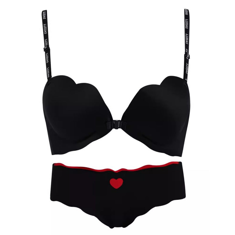 Seamless Push-Up Bra with Back Support and Color Block