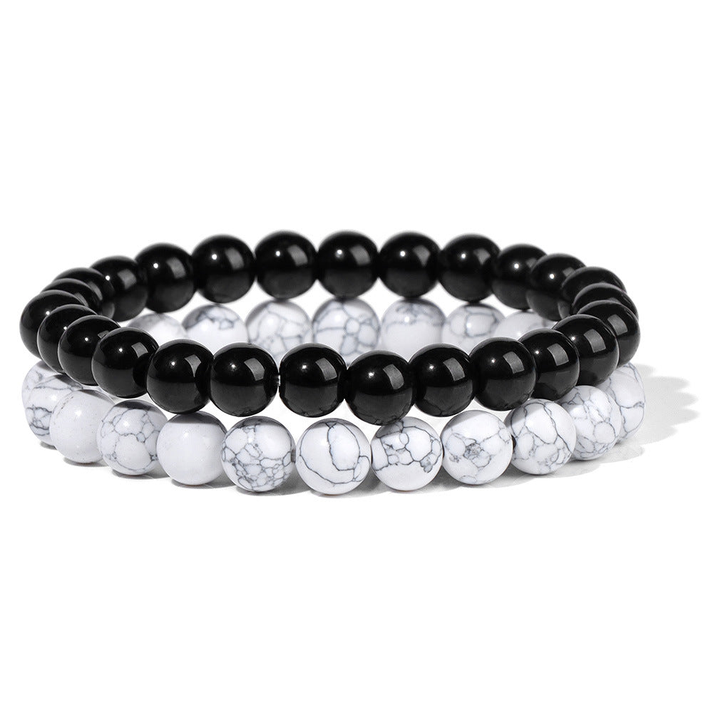 Men's Retro 8mm Natural Stone Bead Bracelet
