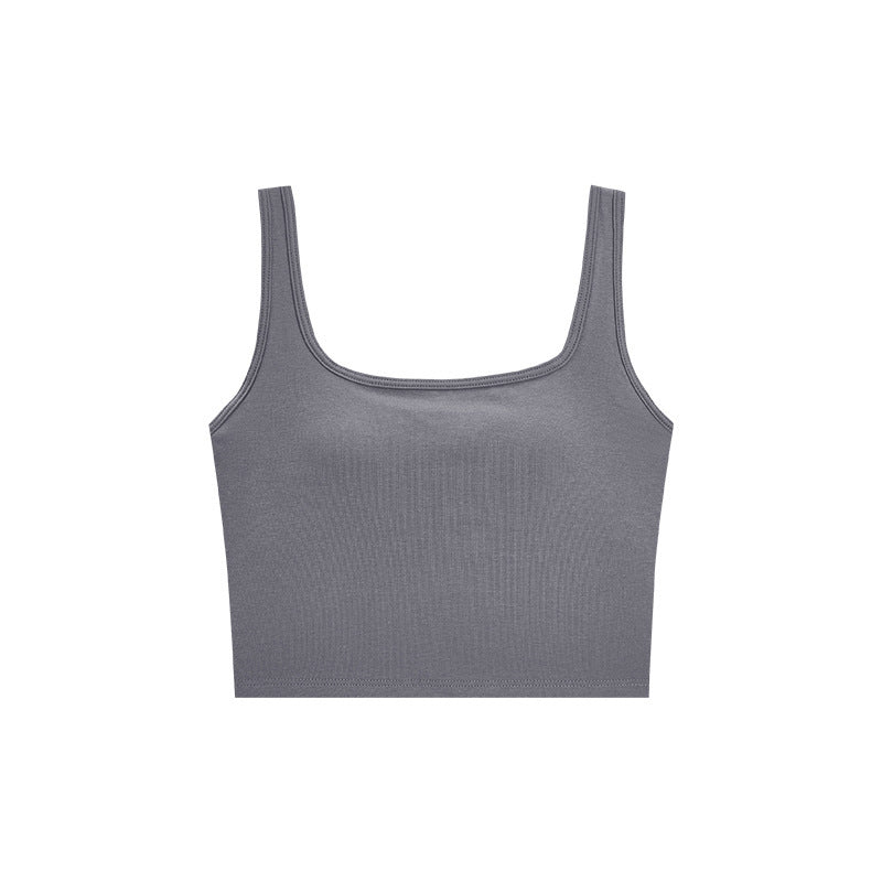 Cropped Sleeveless Top with Built-in Bra for Women