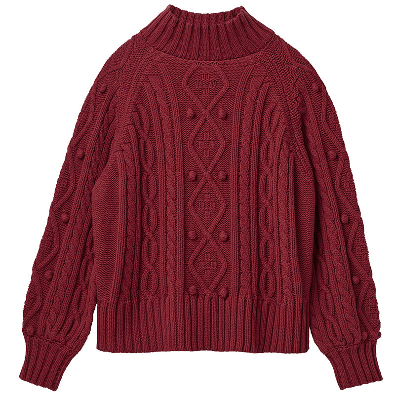 Vintage Red Turtleneck Sweater for Women
