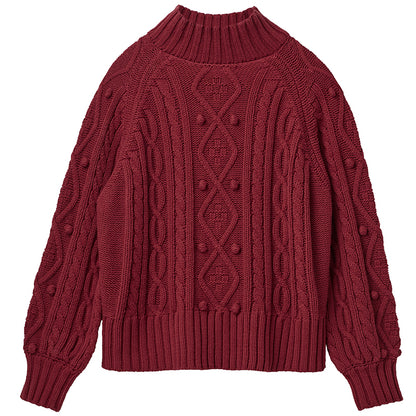 Vintage Red Turtleneck Sweater for Women