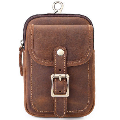 Vintage Leather Waist Bag for Men - Genuine Cowhide