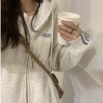 Autumn Zip-Up Hooded Sweater for Women