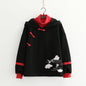 Color Block Fleece Hooded Sweater for Women