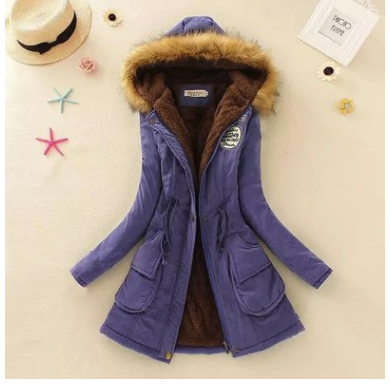 Thick Cotton Coat with Hood and Lamb Fleece Lining