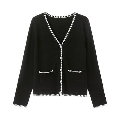 Plus Size Women's Knitted Cardigan - Retro Style Top