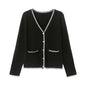 Plus Size Women's Knitted Cardigan - Retro Style Top