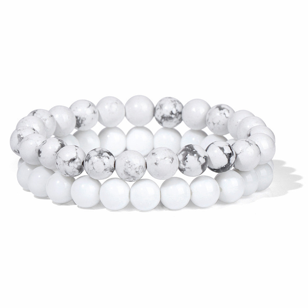 Men's Retro 8mm Natural Stone Bead Bracelet