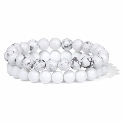 Men's Retro 8mm Natural Stone Bead Bracelet