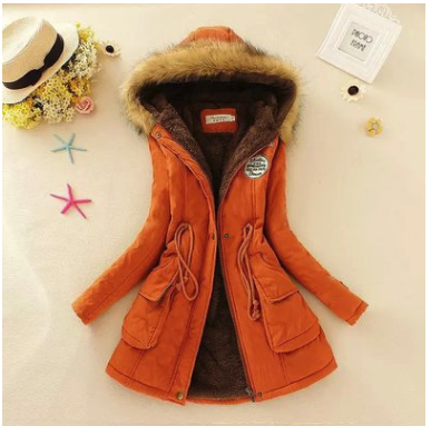 Thick Cotton Coat with Hood and Lamb Fleece Lining