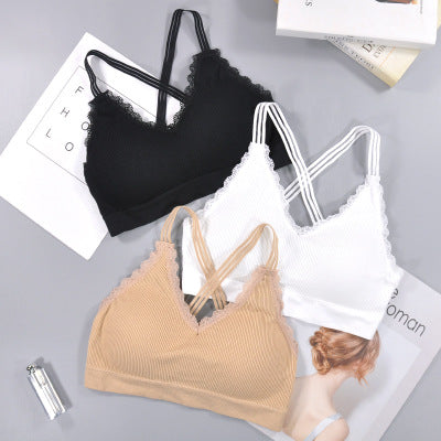 Lace Trim Bandeau Bra