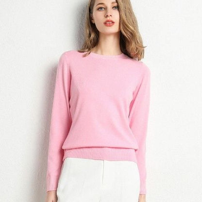 Women's Knitted Round Neck Sweater Top