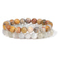Men's Retro 8mm Natural Stone Bead Bracelet